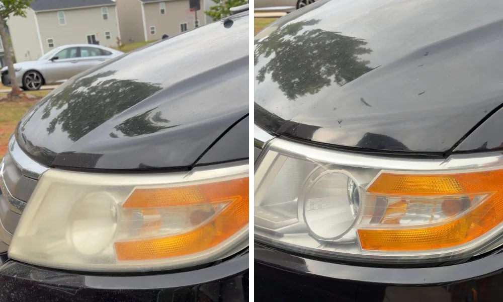 Headlight restoration before and after, our own work